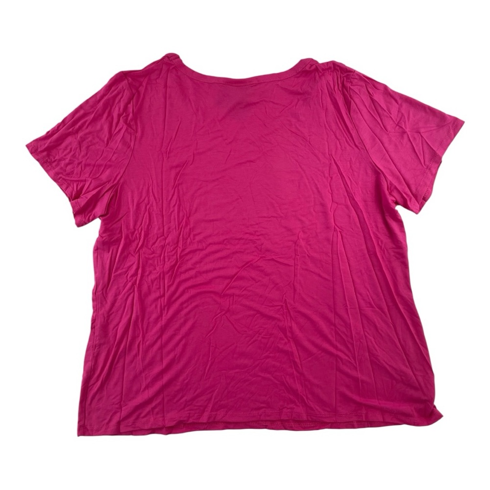 Ashley Stewart “Queen” Graphic T-Shirt Pink Short Sleeve Crew Women 22/24 NWT - Picture 2 of 3